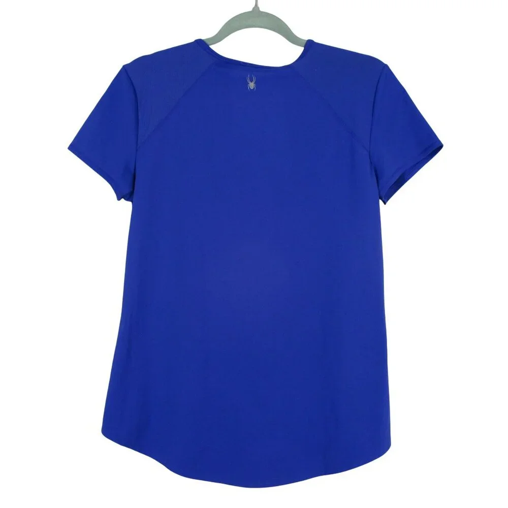 Spyder Tee Top Active Short Sleeve Crew Neck Size M Perennial Blue Athleisure - Picture 5 of 7